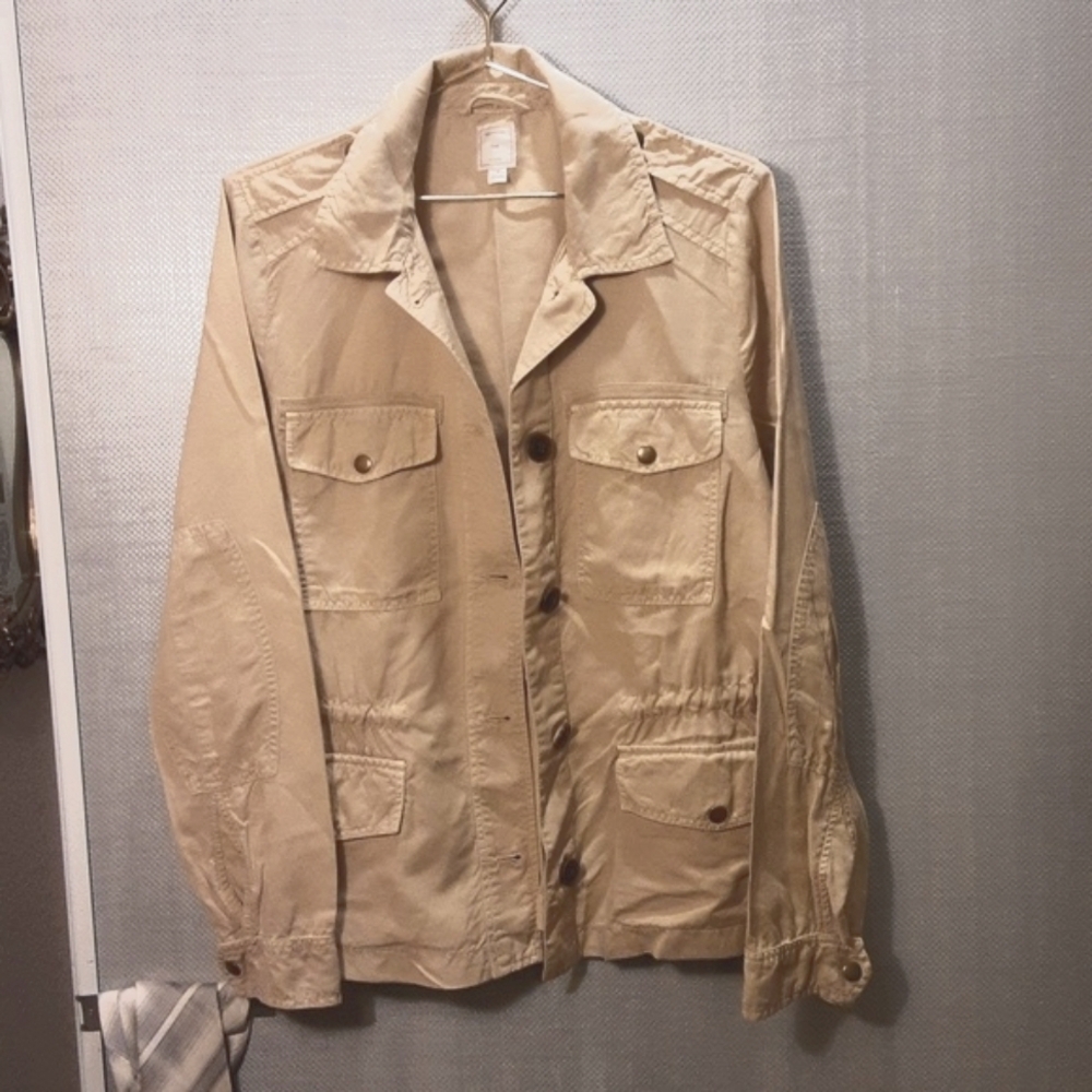 Gap utility Linen blend Button Snap Linen Cotton Blend jacket Size M